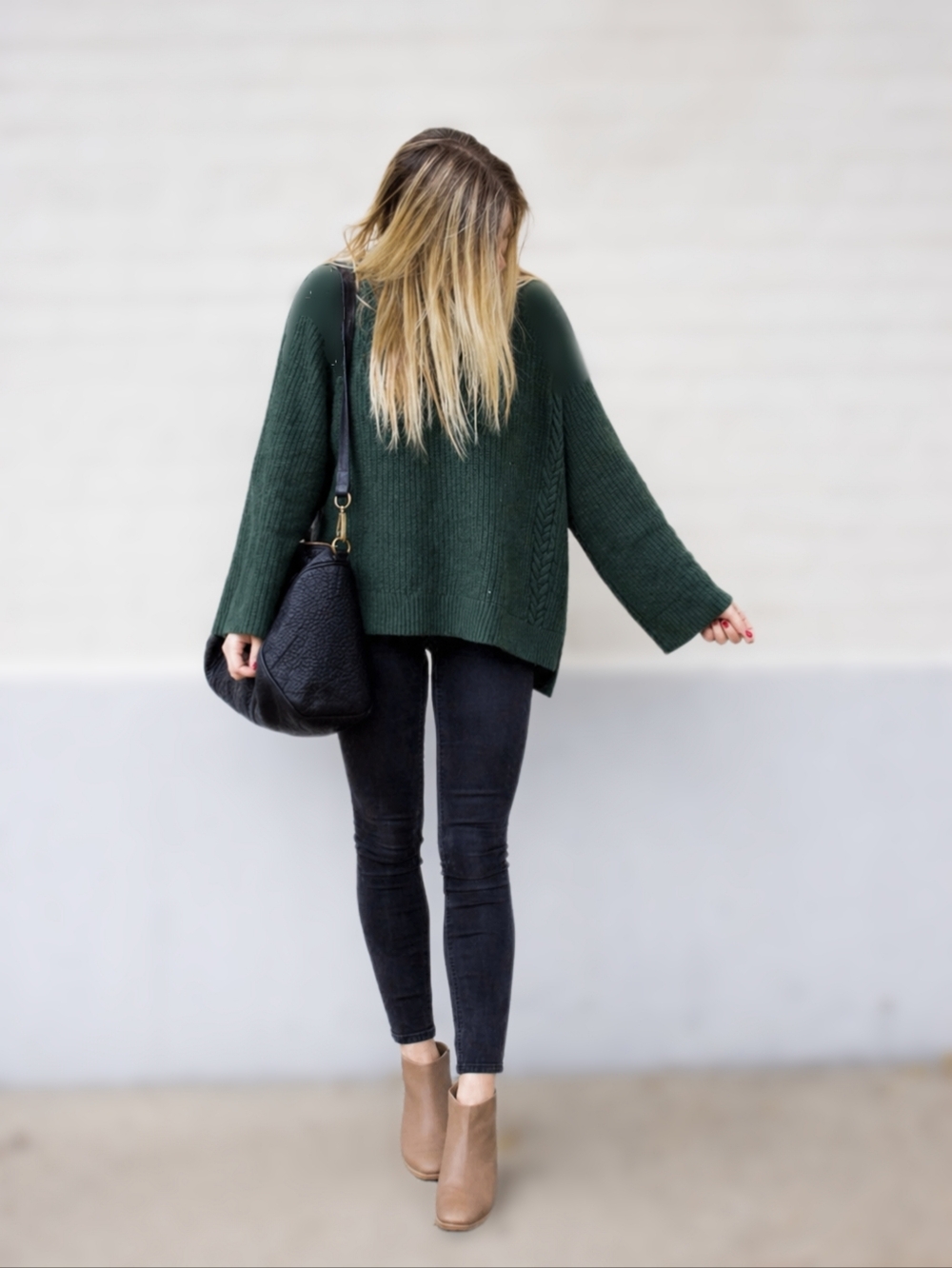 CYRUS Wide Sleeve Cable Knit Sweater XL